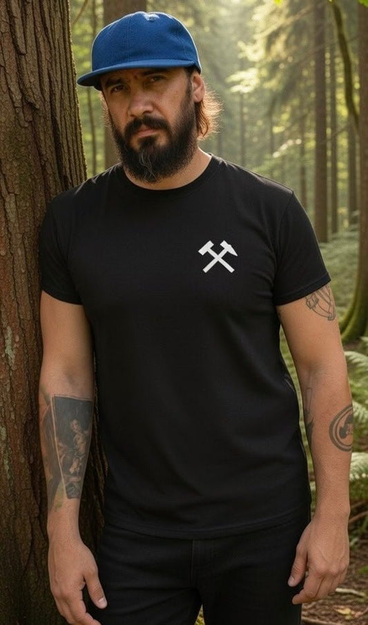 Unisex T-Shirt - Comfort Colors - gekreuzten Hämmer (weißer Stick) - Haamitstuff