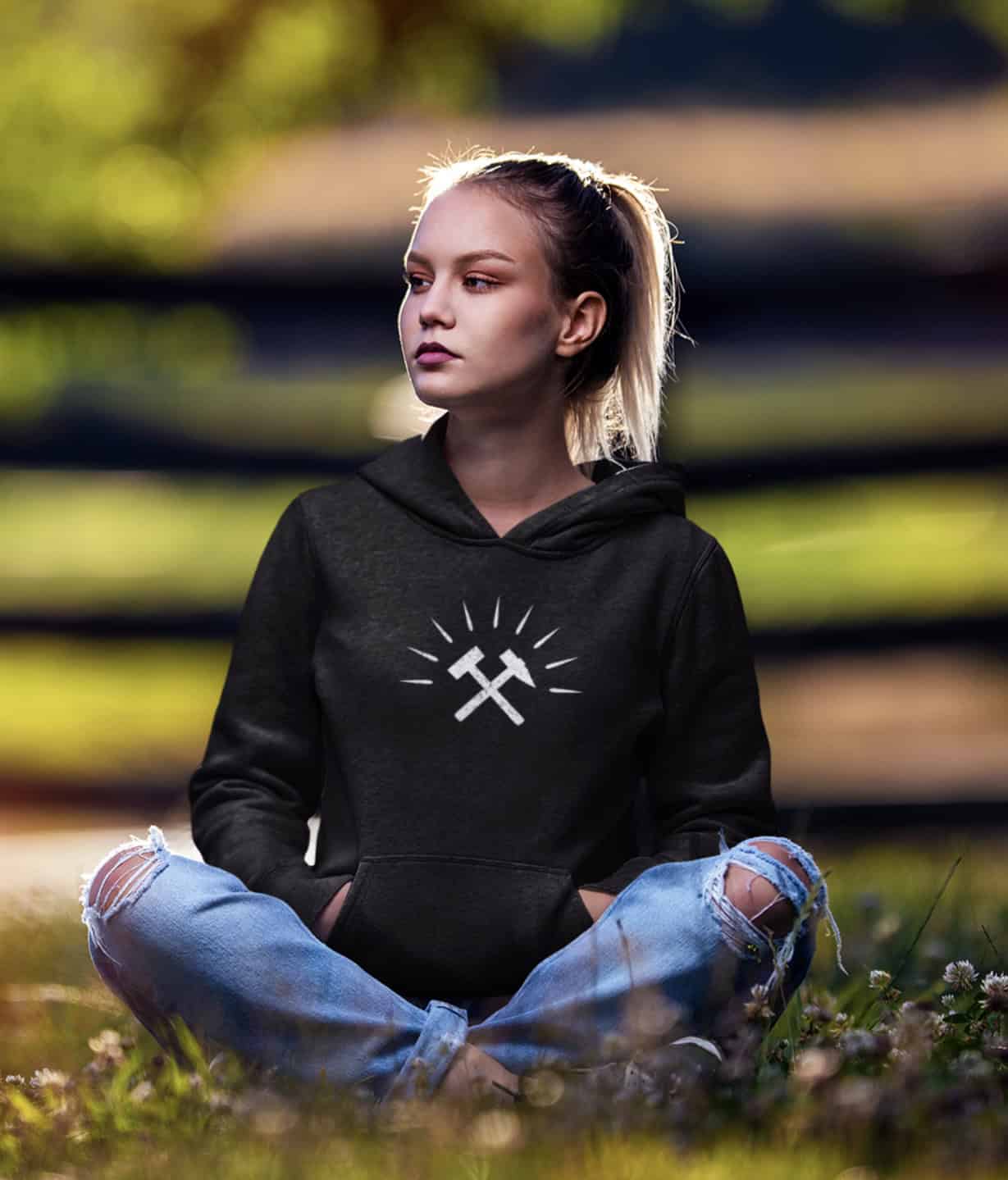 Unisex - Bio - Kapuzenpullover - Gekreuzte Hämmer - Haamitstuff