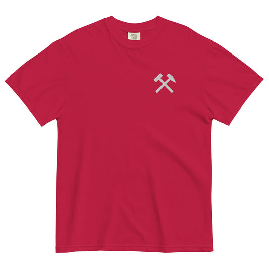 Unisex T-Shirt | Comfort Colors - gekreuzte Hämmer (weißer Stick) - Haamitstuff