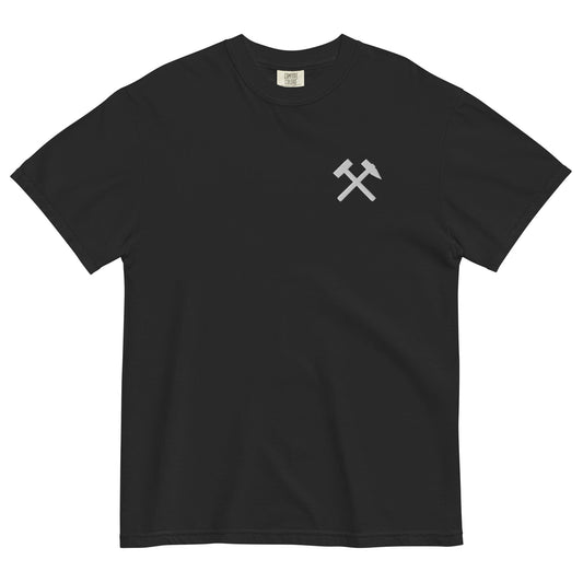 Unisex T-Shirt | Comfort Colors - gekreuzte Hämmer (weißer Stick) - Haamitstuff