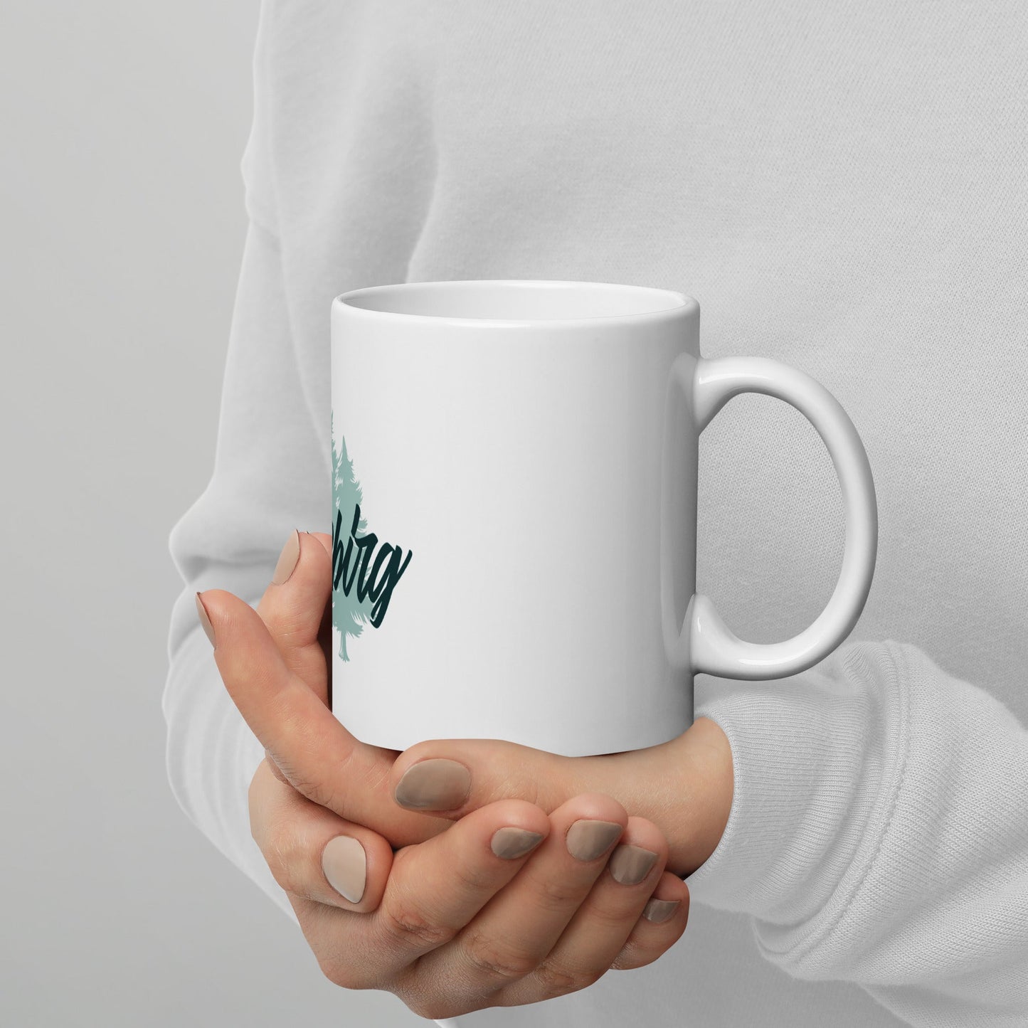 Accessoire - weiße, glänzende Tasse - Arzgebirg - Haamitstuff