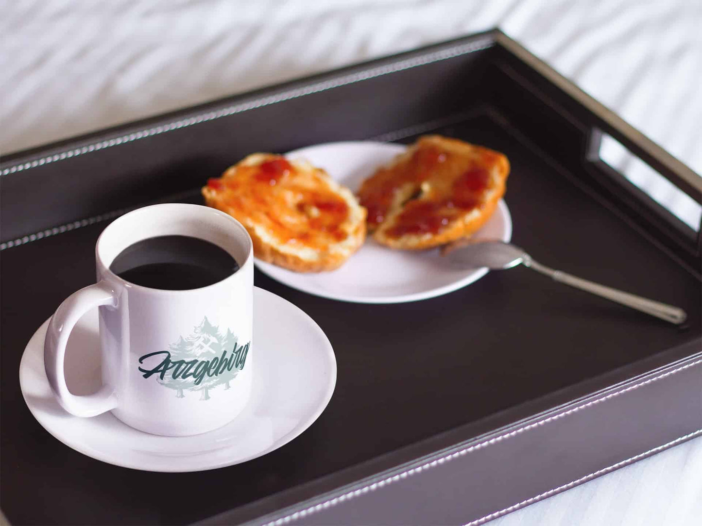 Accessoire - weiße, glänzende Tasse - Arzgebirg - Haamitstuff