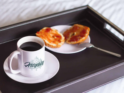 Accessoire - weiße, glänzende Tasse - Arzgebirg - Haamitstuff