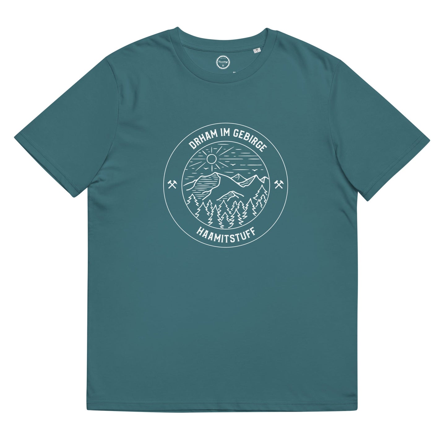 Unisex - T-Shirt - Bio-Baumwolle - Drham im Gebirge (weiß) - Haamitstuff